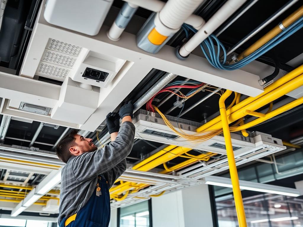 Eletricista da Inove Elétrica em instalação comercial